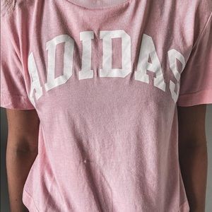 Pink Adidas Cropped T Shirt 💖